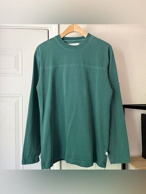 GENERAL ADMISSION teal green‎ cotton long sleeve crew neck tee t-shirt